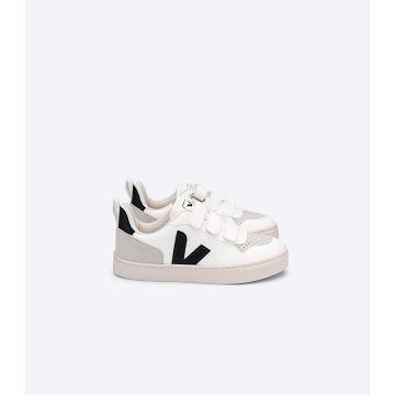 White/Black Kids' Veja V-10 CWL Shoes | AU 773ZUT